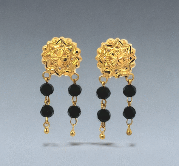 Black Bead Drop Earrings
