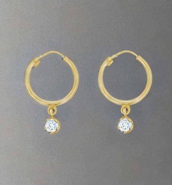 Cubic Zirconia Drop Hoops (No.97)