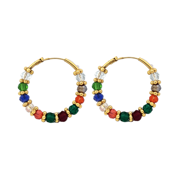 NO.30 Colour Bead Hoop Earrings