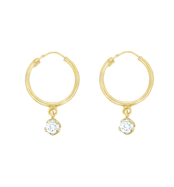 Cubic Zirconia Drop Hoops (No.97)