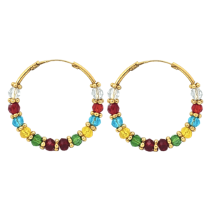 NO.47 Colour Bead Hoop Earrings