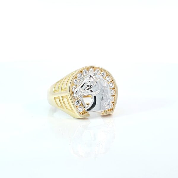 Cubic Zirconia Horseshoe Gents Ring