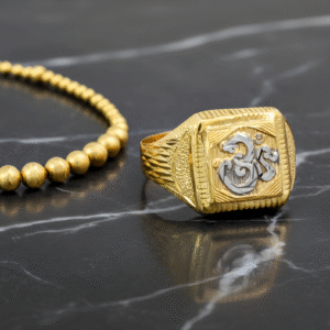 Two Tone Hindi Aum Gents Ring