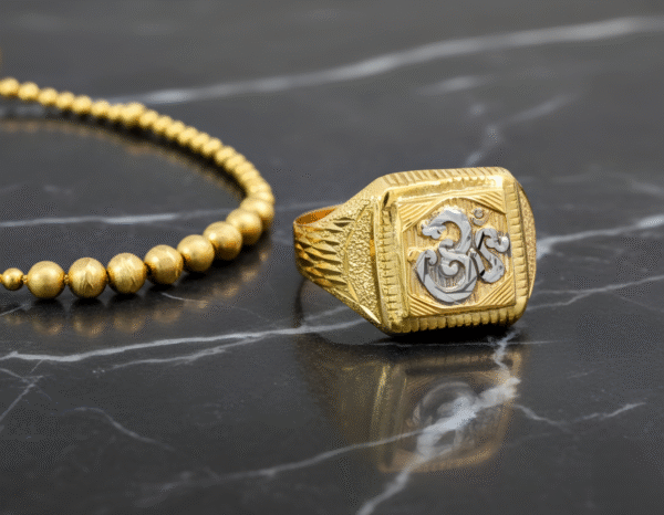 Two Tone Hindi Aum Gents Ring