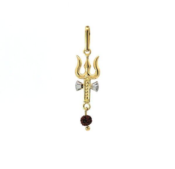 Two Tone Thrishul with Rudraksha Bead
