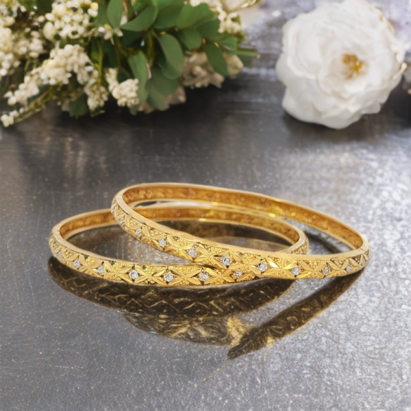 Ladies Two-Tone Bangles