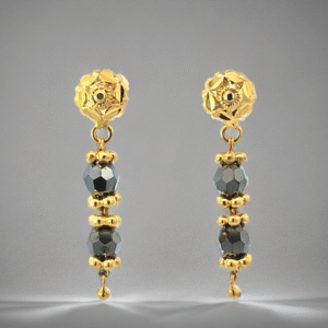 Faceted Grey Bead Stud Drop Earrings(No.34)