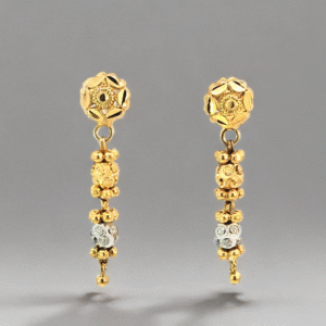 Faceted Two-Tone Drop Earrings(No.77)
