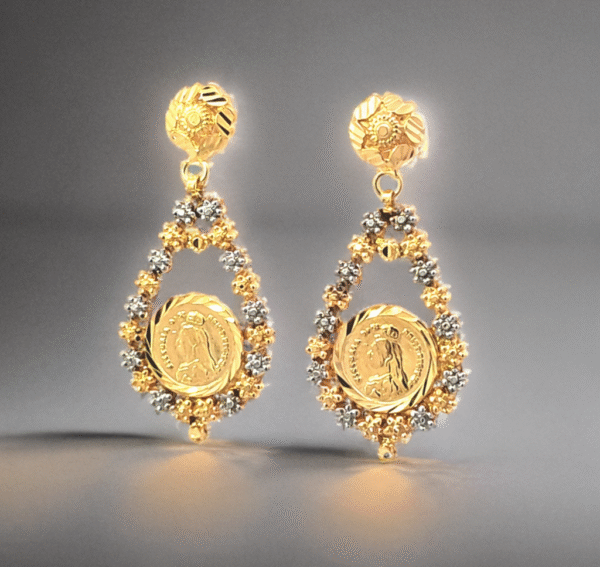 Two-Tone Pesso Coin Earrings