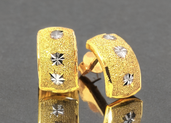 Two-Tone Huggie Earrings