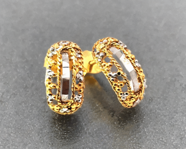Two-Tone Huggie Earrings