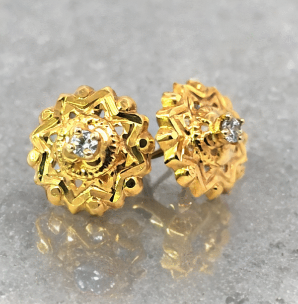 Cubic Zirconia Flower Studs