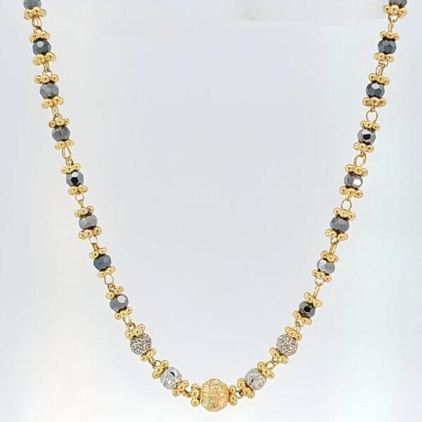 Grey Bead Two-Tone Mangalsutra