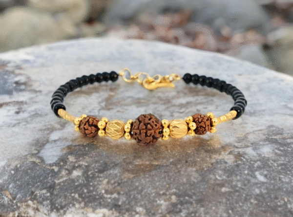 Black Bead and Rudraksha Bracelet