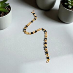 Black Bead Mangalsutra Handchain