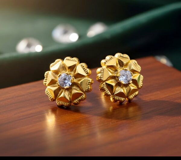 Cubic Zirconia Flower Stud Earrings