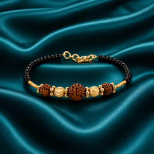 Black Bead and Rudraksha Bracelet