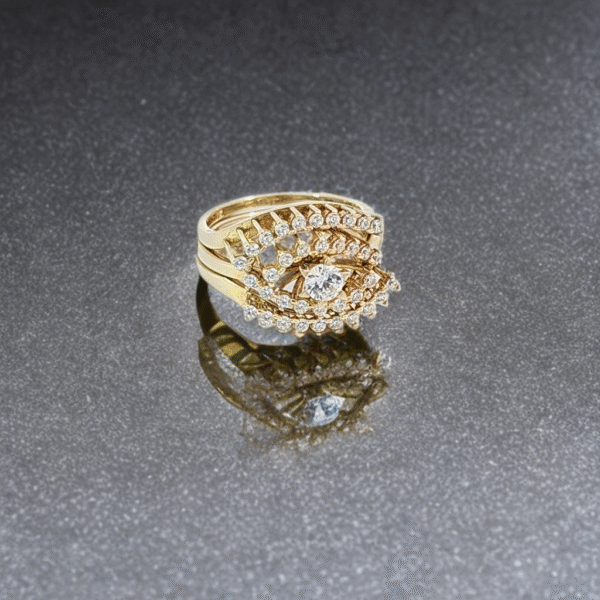 Ladies Cubic Zirconia Angel Set Ring