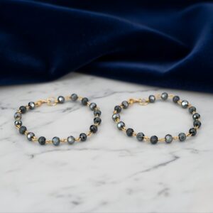 Grey Bead Baby Mangalsutra Handchain