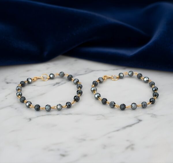 Grey Bead Baby Mangalsutra Handchain