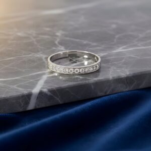 Ladies White Gold Cubic Zirconia Eternity Band