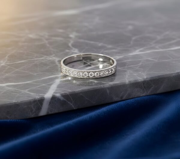 Ladies White Gold Cubic Zirconia Eternity Band