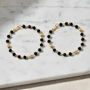 Black Bead Baby Mangalsutra Handchain