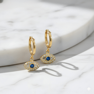 Evil Eye Drop Hoops