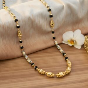 Two Tone Black Bead Mangalsutra(DL9)