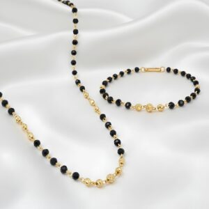 Black Bead Mangalsutra Neckchain & Handchain Set