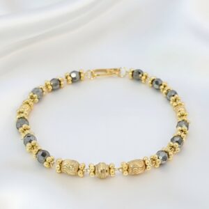 Grey Bead Two-Tone Mangalsutra Handchain[21]