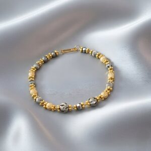 Grey Bead Two-Tone Mangalsutra Handchain[UV12]