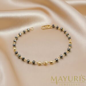 Modern Grey Bead Mangalsutra Handchain[UV29]