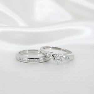 Refined White Gold Twin-Set Diamond Ring