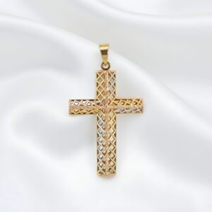 Radiant Tri-Colour Cross Pendant