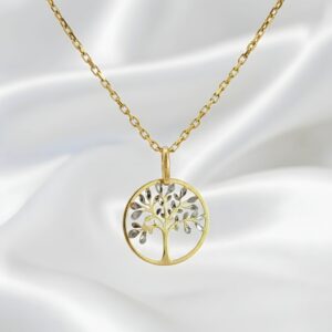 Two-Tone Tree Of Life Chain & Pendant