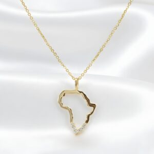 Iconic Cubic Zirconia Africa Shaped Pendant & Chain