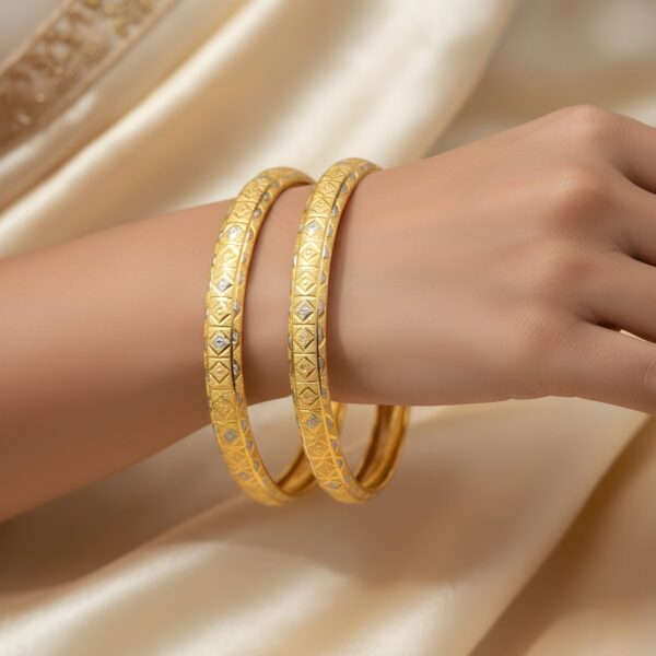 Elegant Two-Tone Bangles – Mayuri's Jewellers