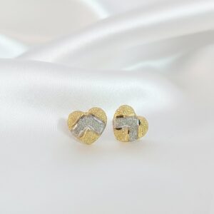Simple Two-Tone Heart Studs