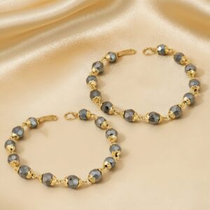 Graceful Grey Bead Baby Mangalsutra Handchain