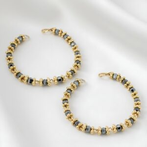 Classic Grey Bead Baby Mangalsutra Handchain