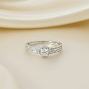 Dazzling White Gold Cluster Ring