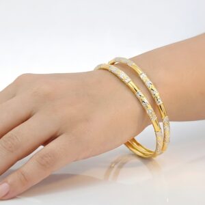 Modern Two-Tone Bangles