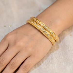Detailed Fancy Two-Tone Bangles