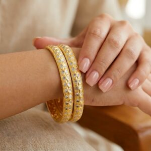 Luxurious Two-Tone Bangles