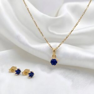 Exquisite Created Blue Sapphire Set
