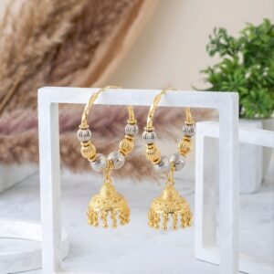 Bold Two-Tone Jhumki Hoops