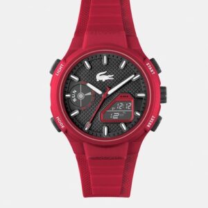 Gents Red & Black Silicone Band Lacoste Watch